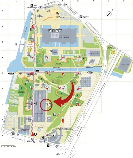 Map of Parc de la Villette